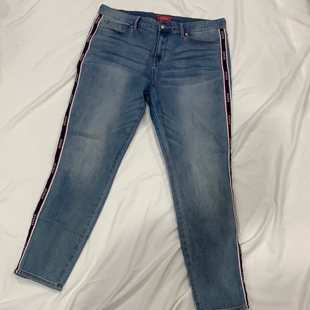 Guess Jeans With Blue, White Red band